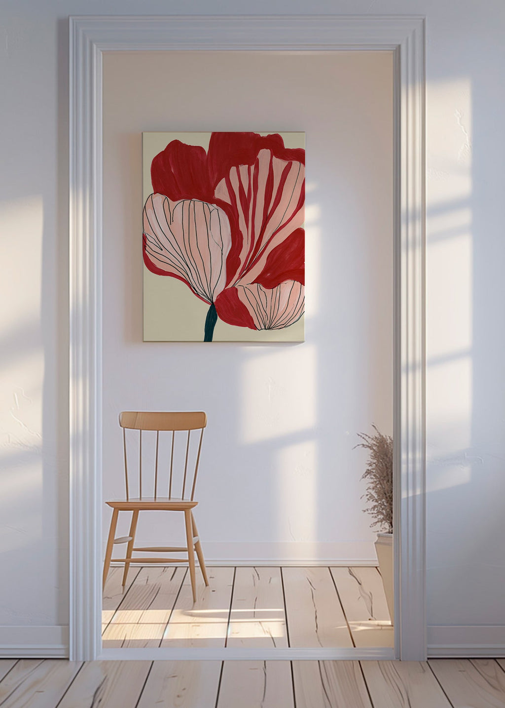 Botanical print scarlet petals – Canvas