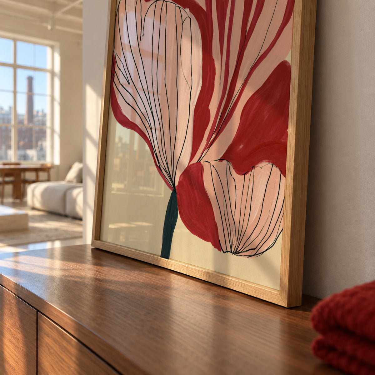 Scarlet Petals - Framed poster detail