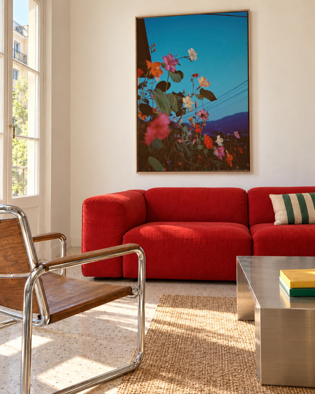 Bougainvillea Nights - Framed canvas in an interior