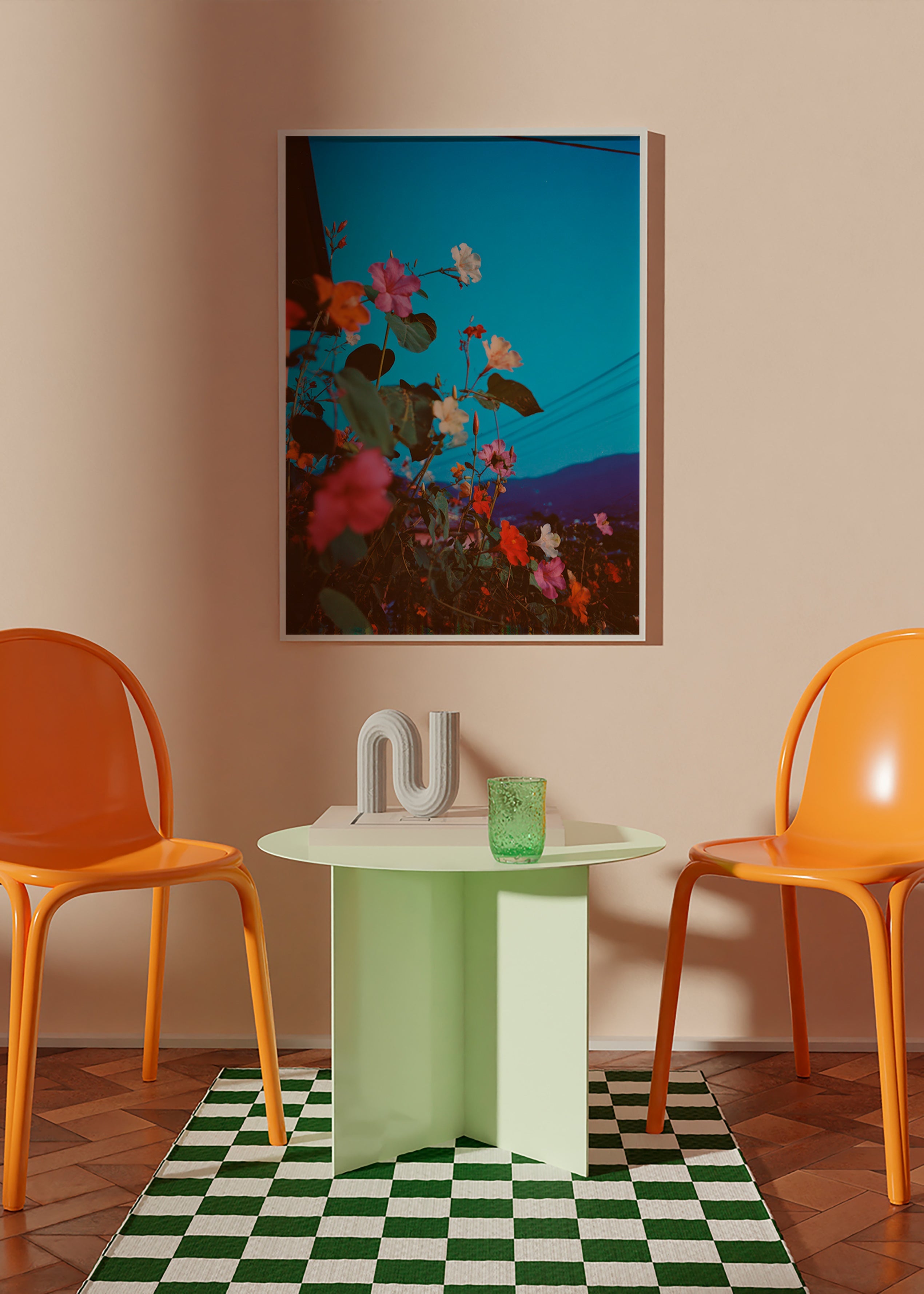 Botanical print: bougainvillea at dusk