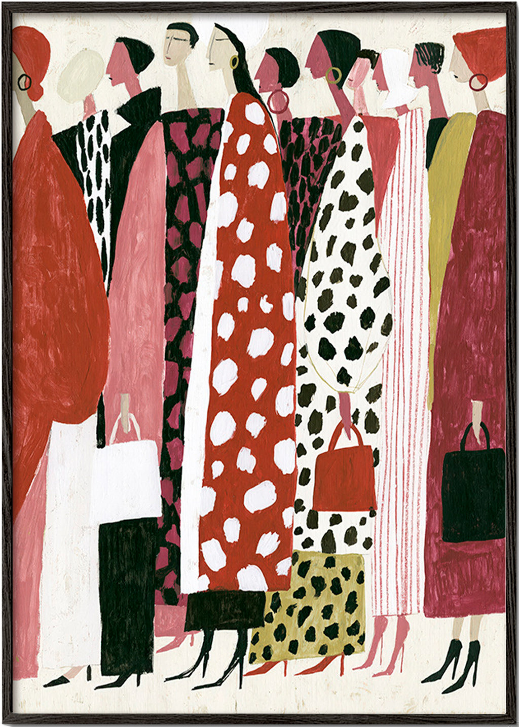 Fashion illustration: stylized profile parade