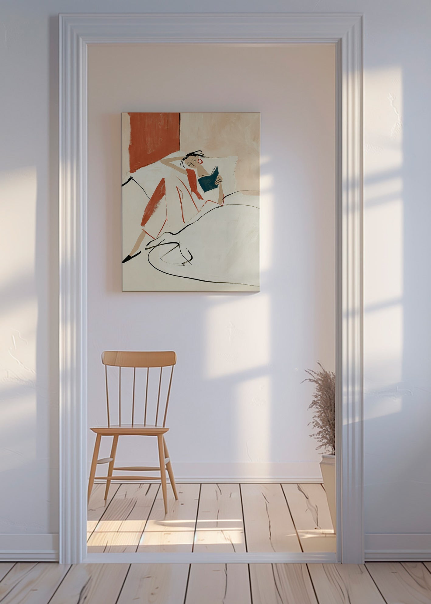 Illustration of a woman reading