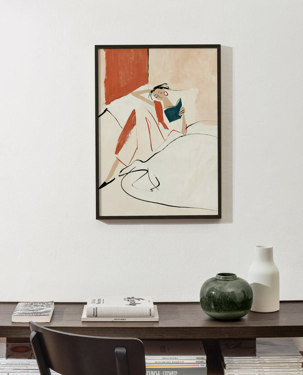 Illustration of a woman reading