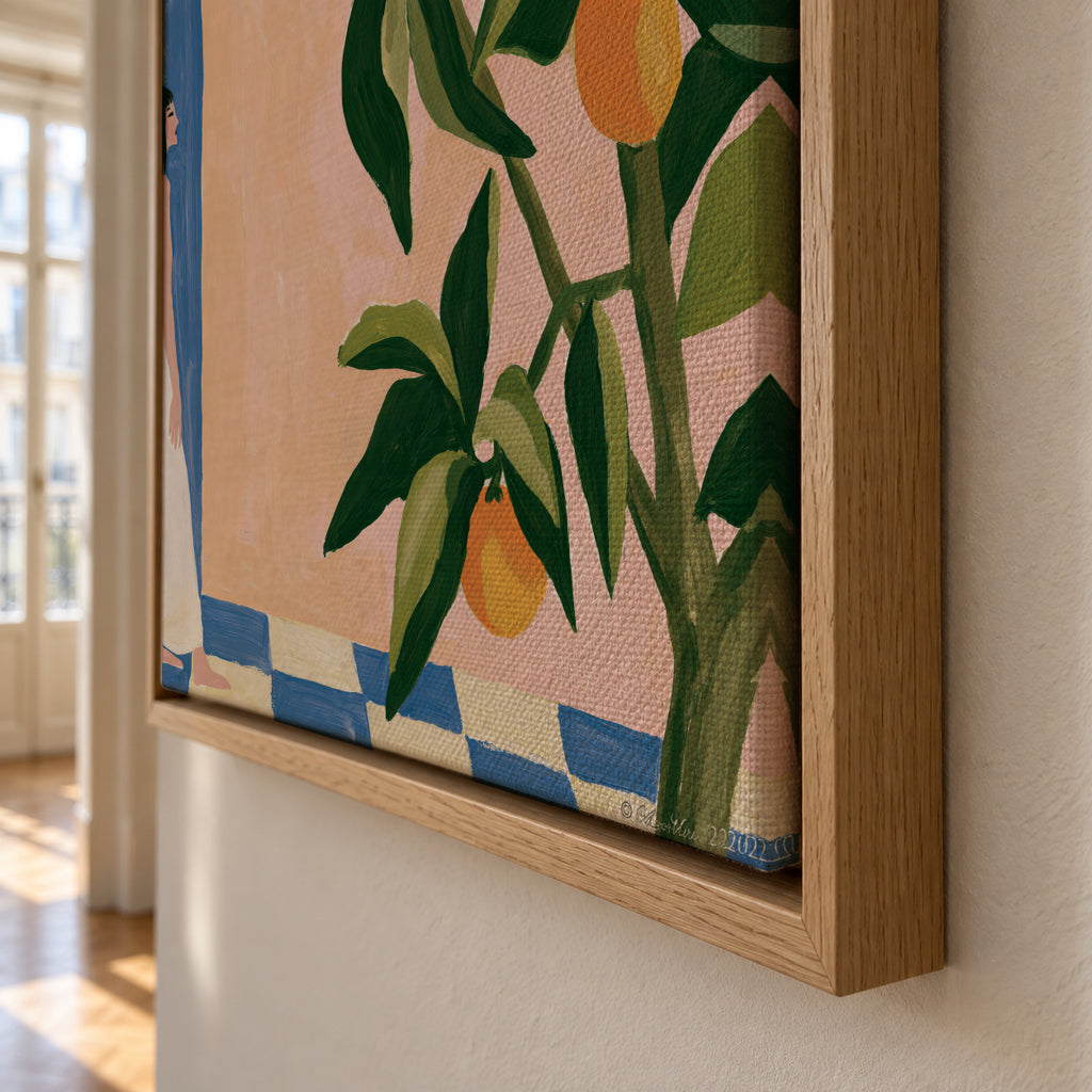 Amalfi Lemons - Framed canvas detail