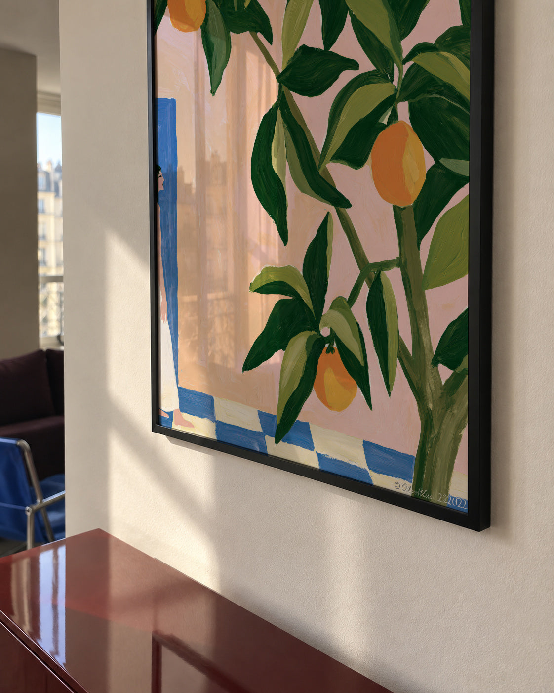 Amalfi Lemons - Framed poster in an interior