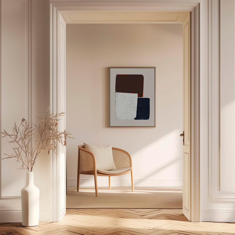 Geometric art with stacked shapes