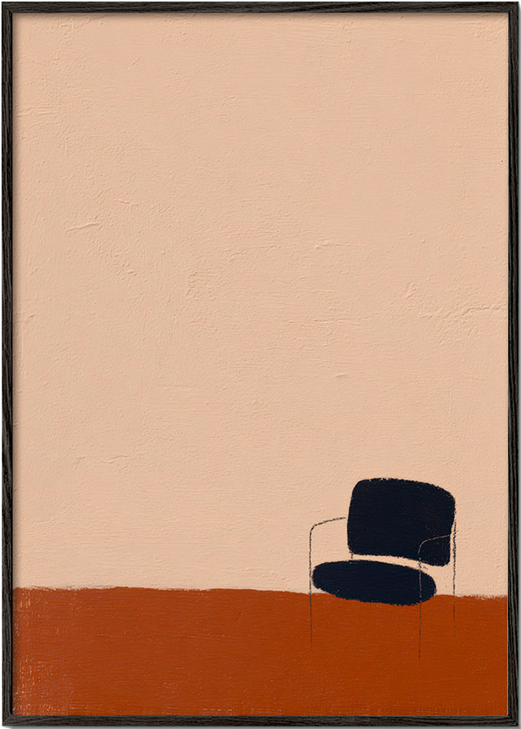 Minimalist art: chair against ochre floor
