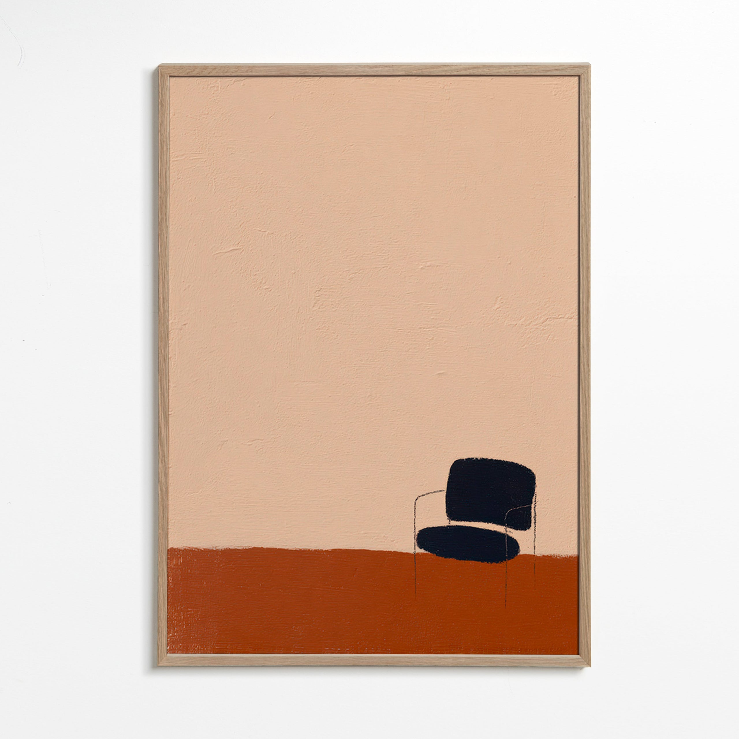 Minimalist art: chair against ochre floor
