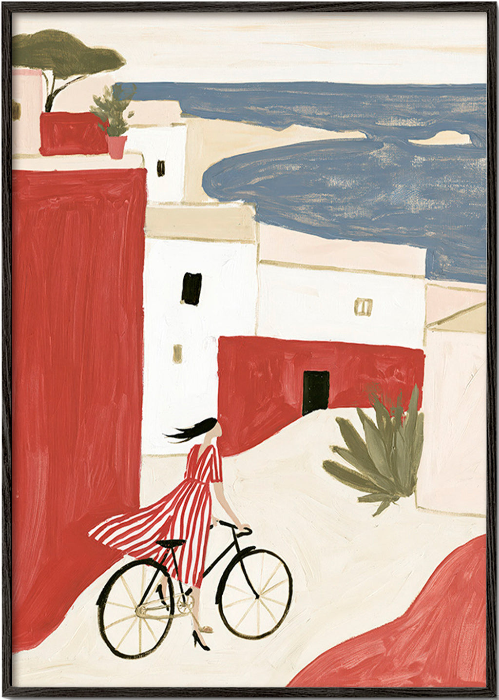 Coastal bicycle illustration
