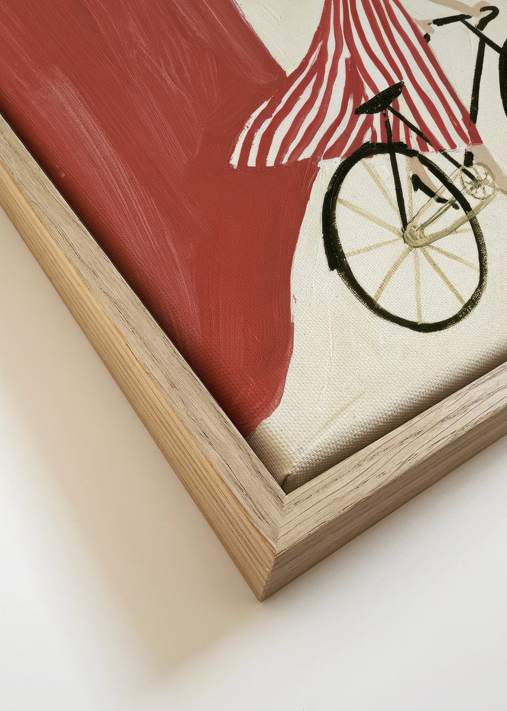Coastal Bicycle - Framed canvas detail