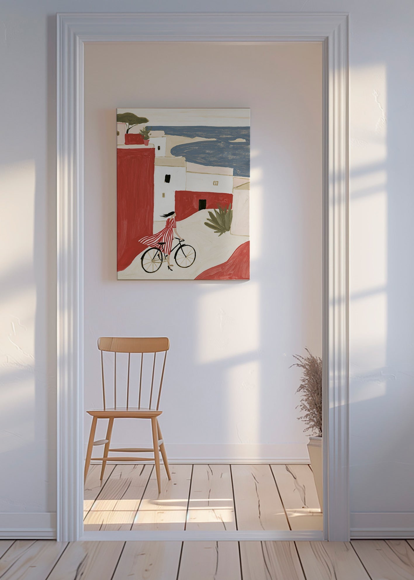 Coastal bicycle illustration