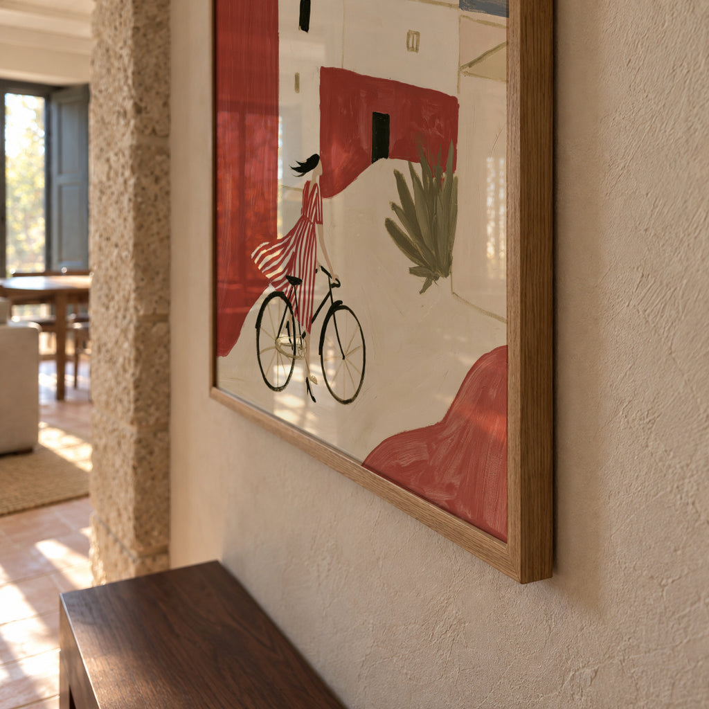Coastal Bicycle - Framed poster detail