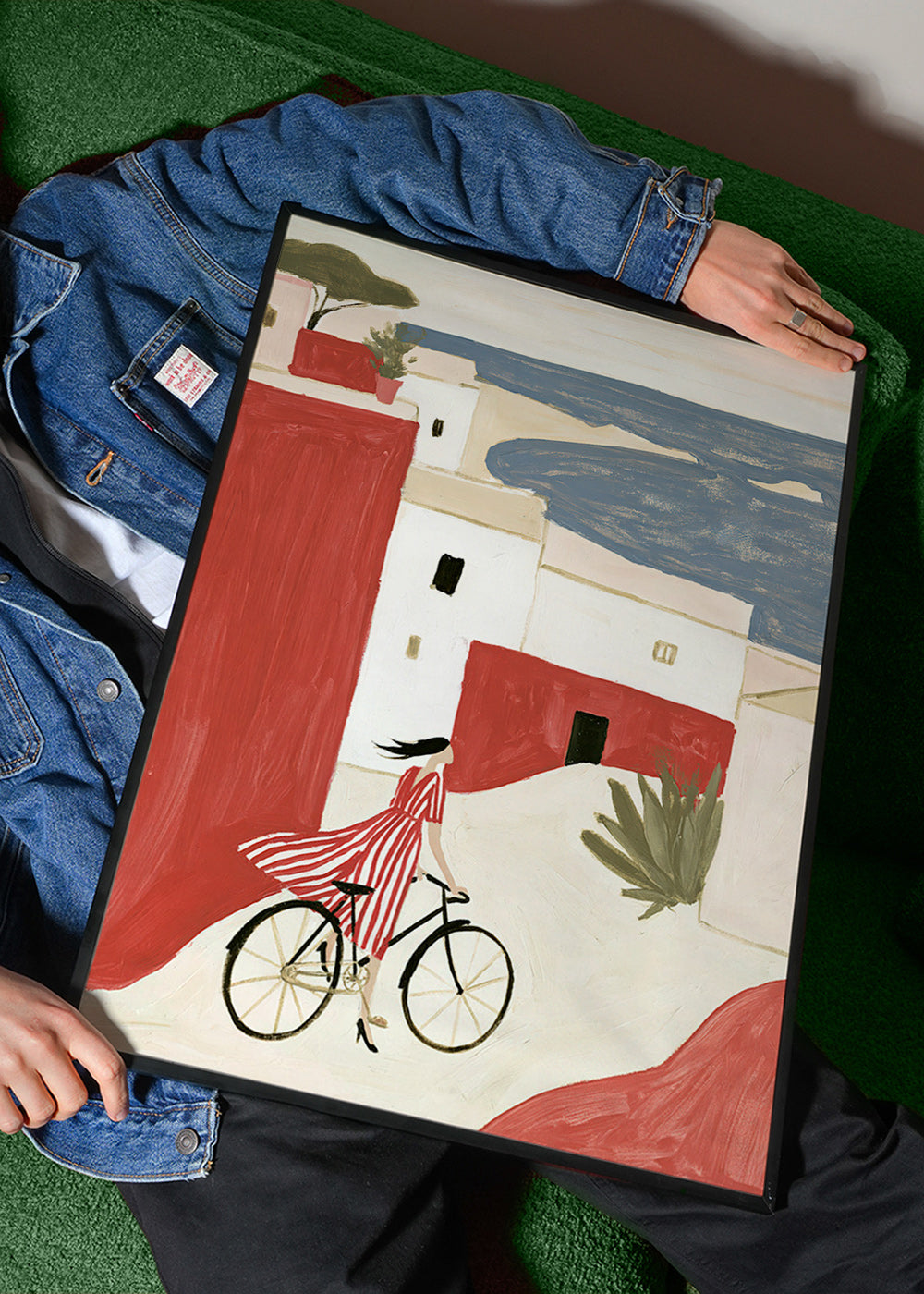 Coastal bicycle illustration