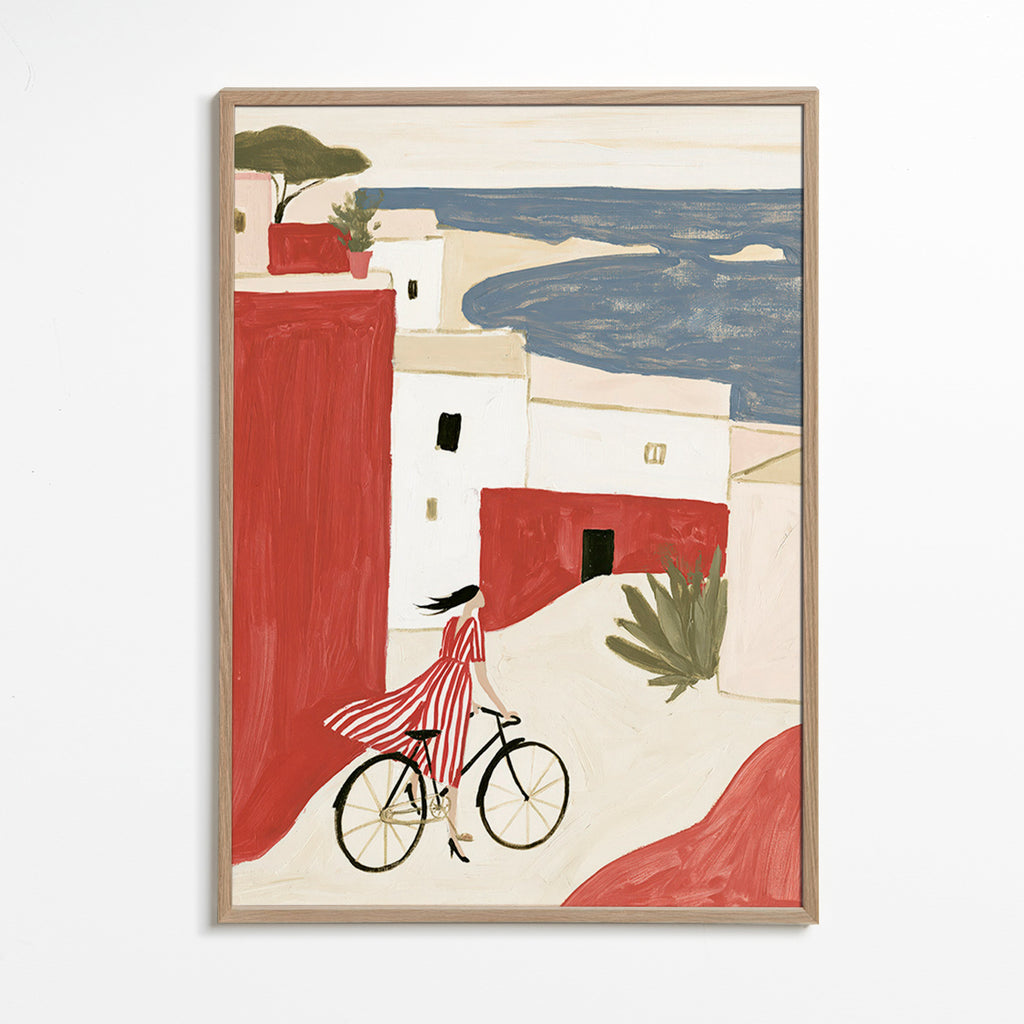 Coastal bicycle illustration