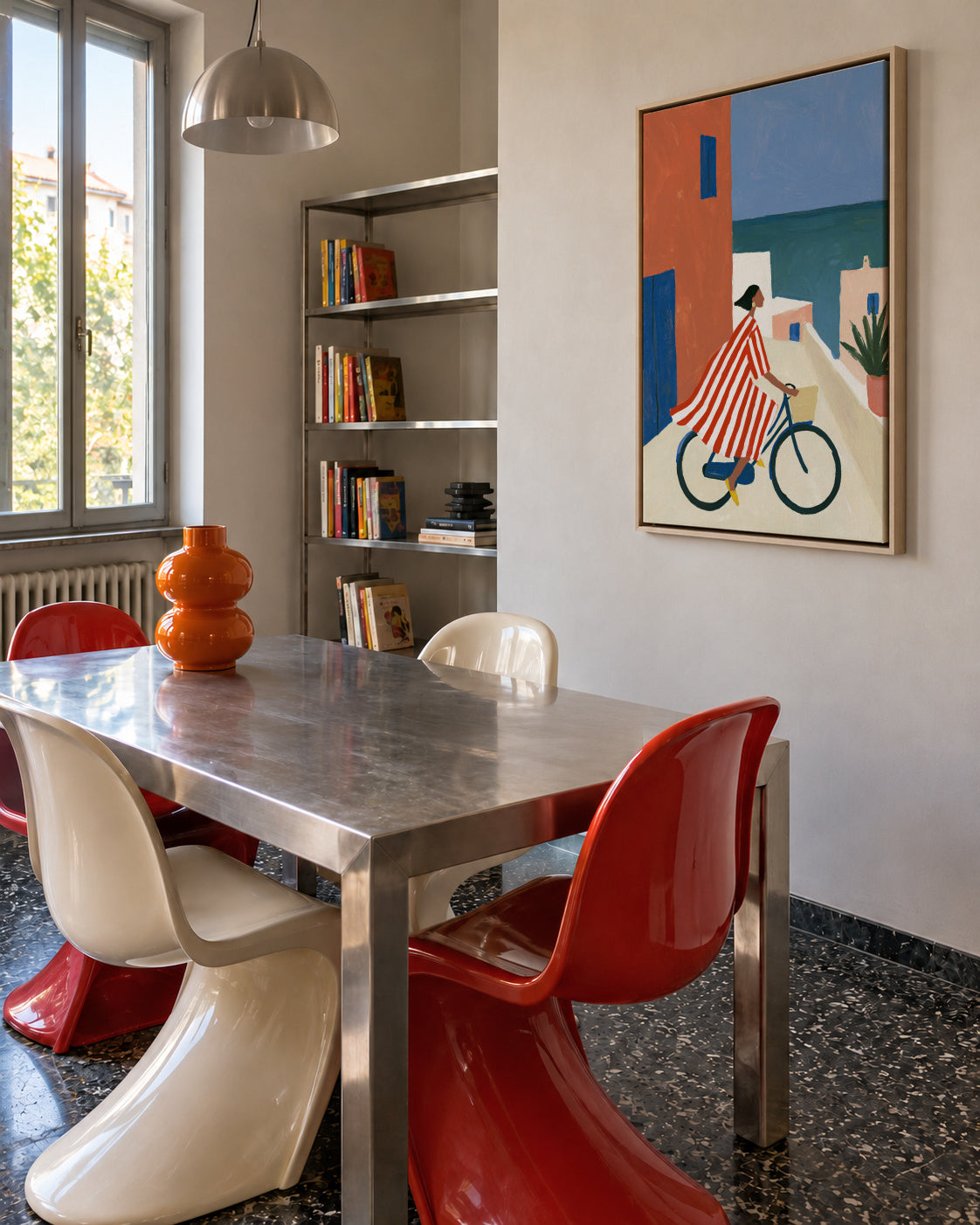 Ride to the Beach - Framed canvas in an interior