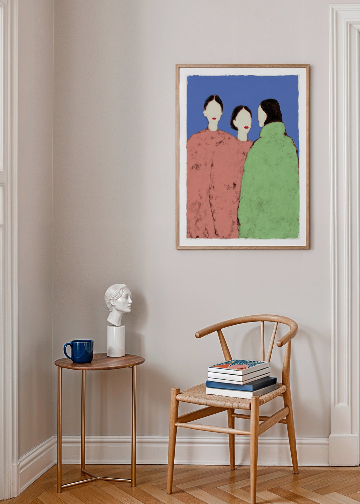 Three Friends - Framed poster in an interior