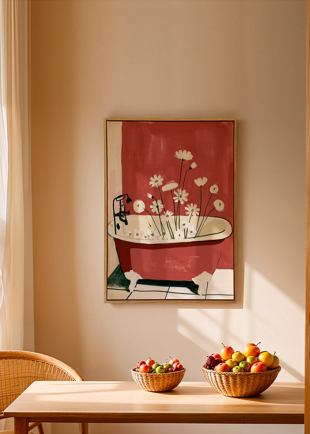 Botanical print with bathtub flowers