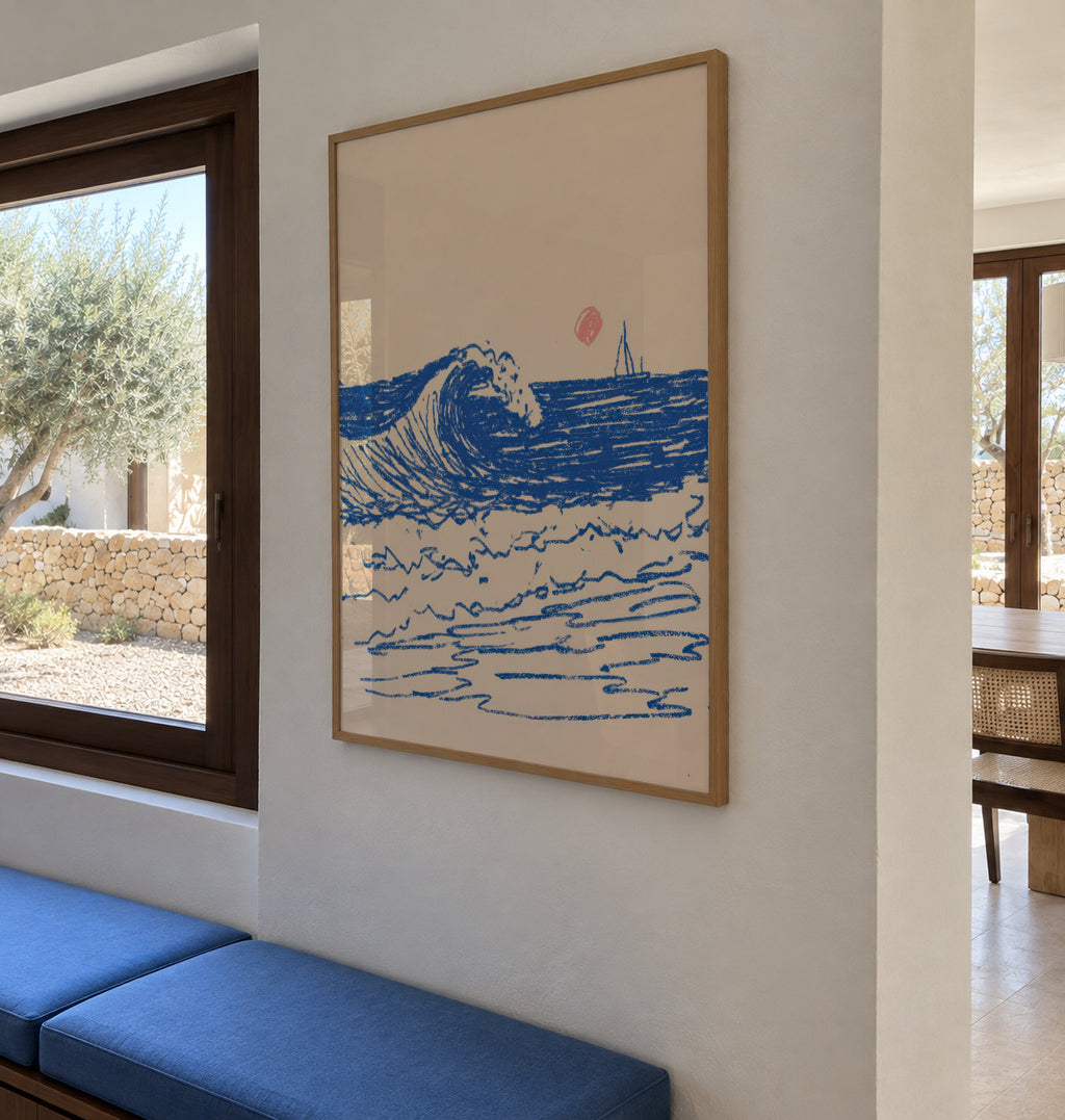 Soft Tide - Framed poster in an interior