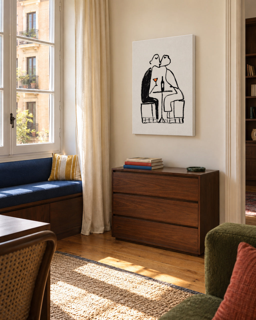 Wine for Two - Unframed canvas in an interior