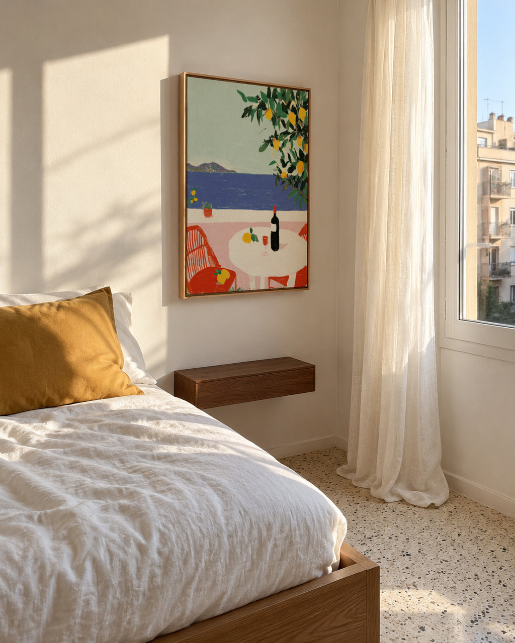 Mediterranean Table - Framed canvas in an interior