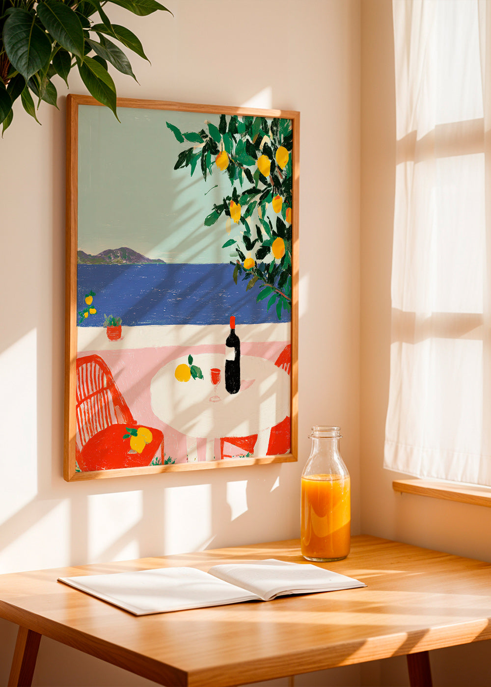 Kitchen art Mediterranean table with lemons