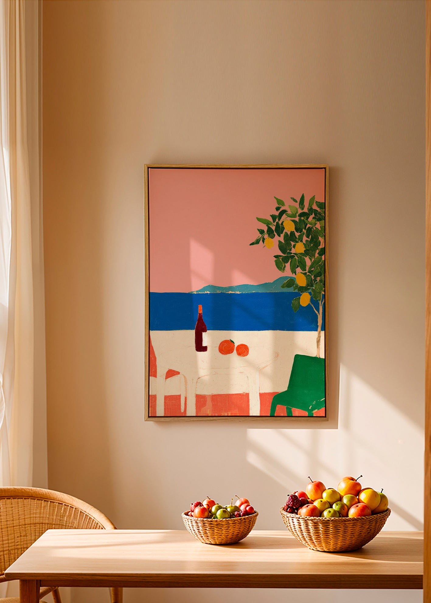 Kitchen art Pink Riviera with lemon tree