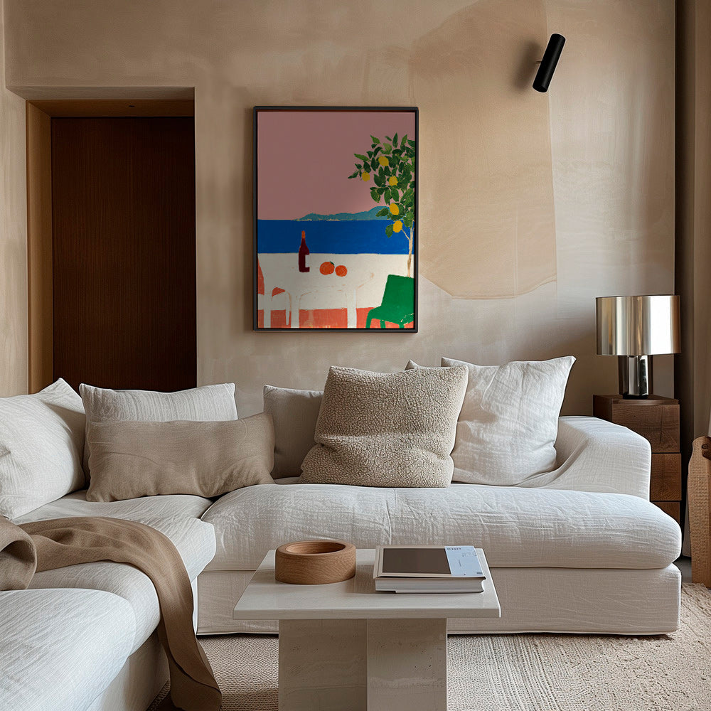 Kitchen art Pink Riviera with lemon tree