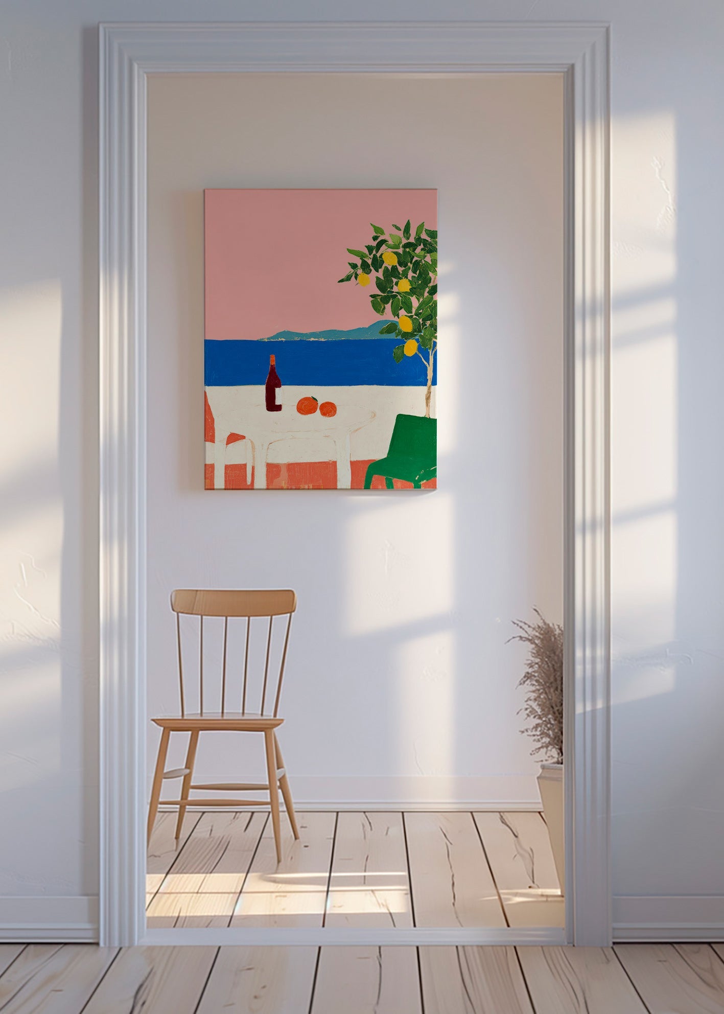 Kitchen art Pink Riviera with lemon tree