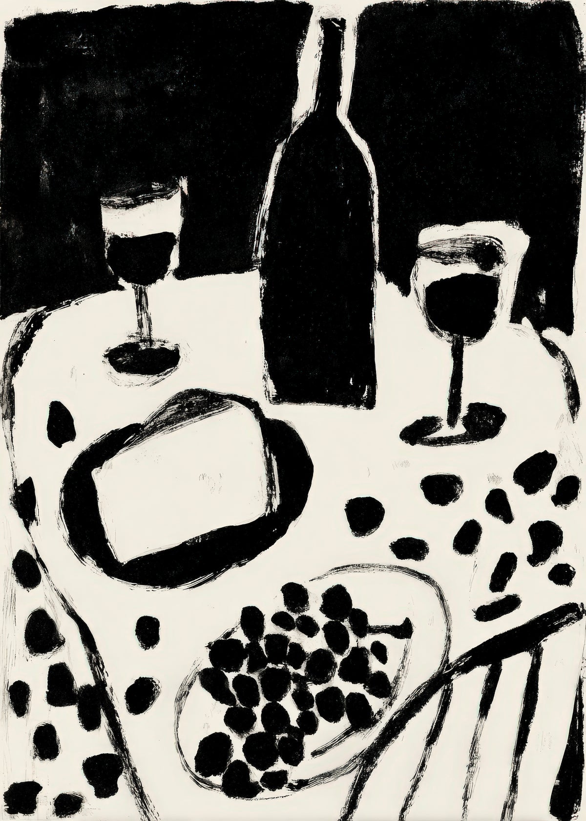 Monochrome Dinner - Unframed art print