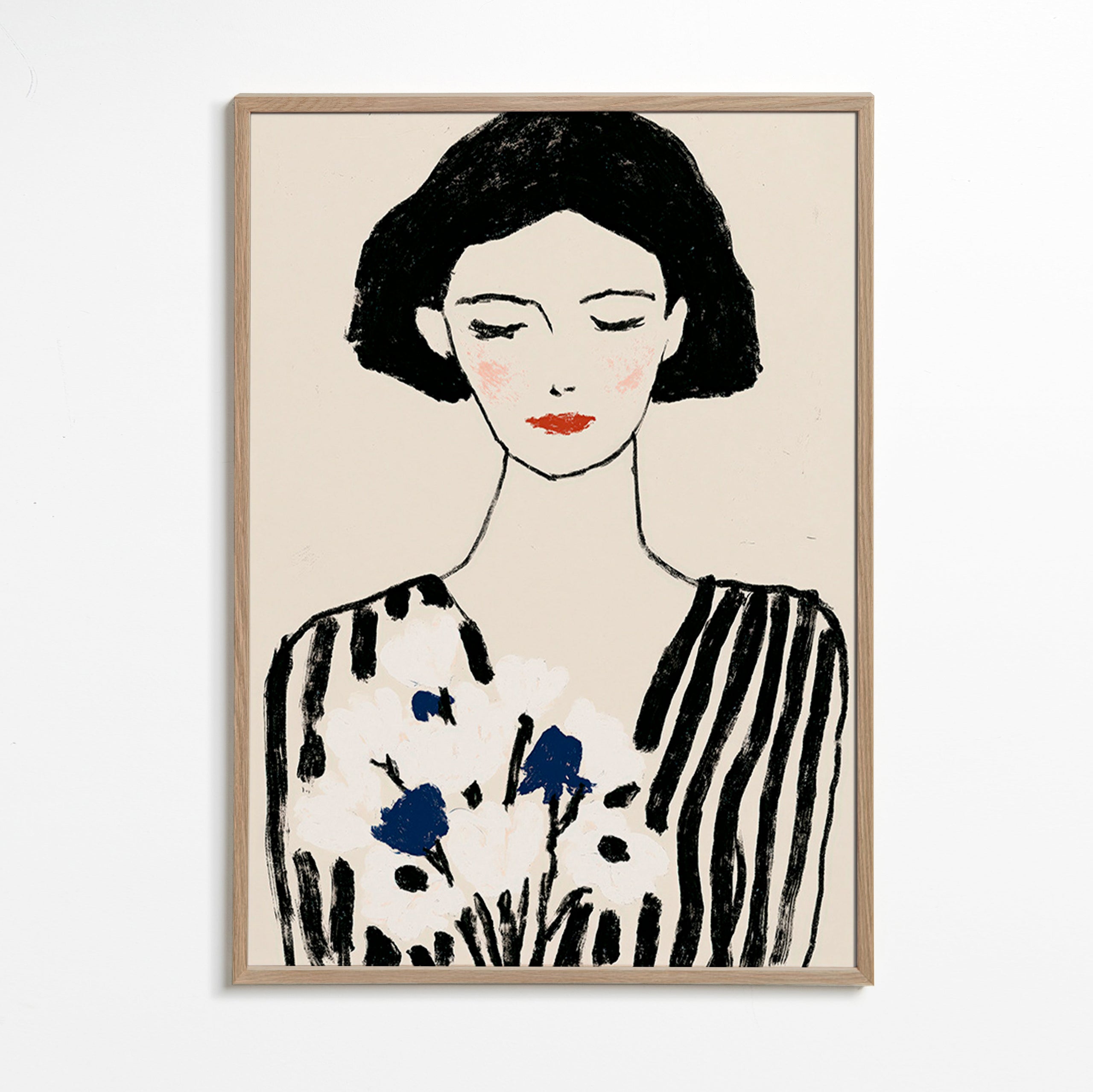 Illustration: woman portrait with floral motif