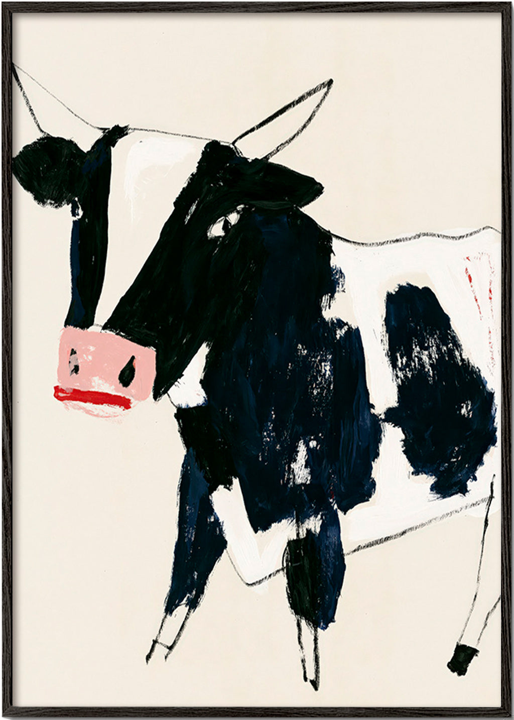 Artwork cow with playful brushstrokes