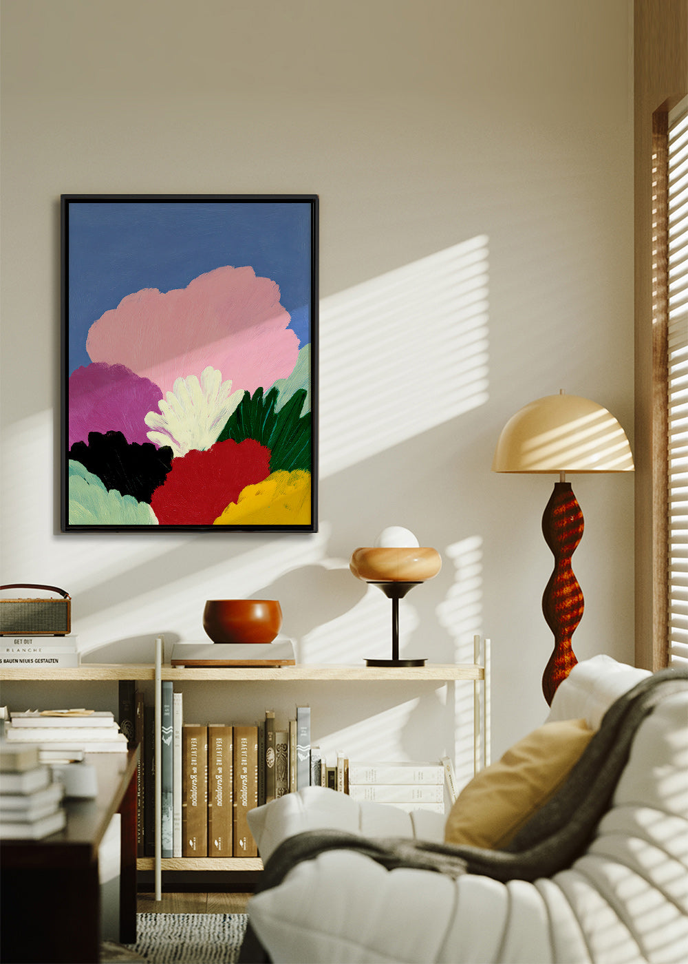 Botanical print Bloomscape with abstract blooms