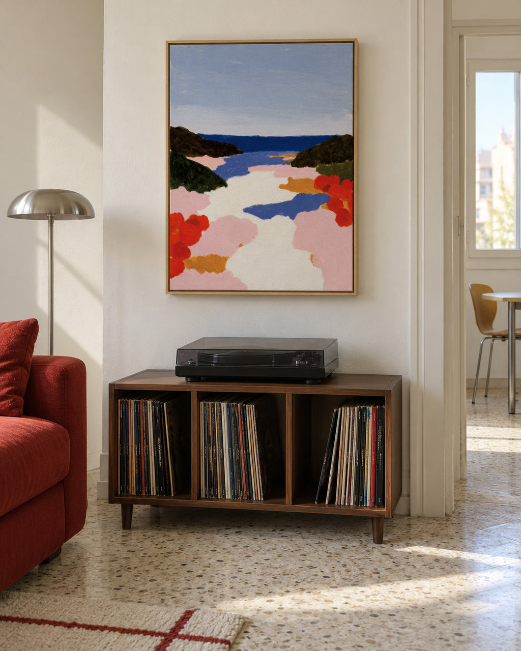 Coastal Bloom - Framed canvas in an interior