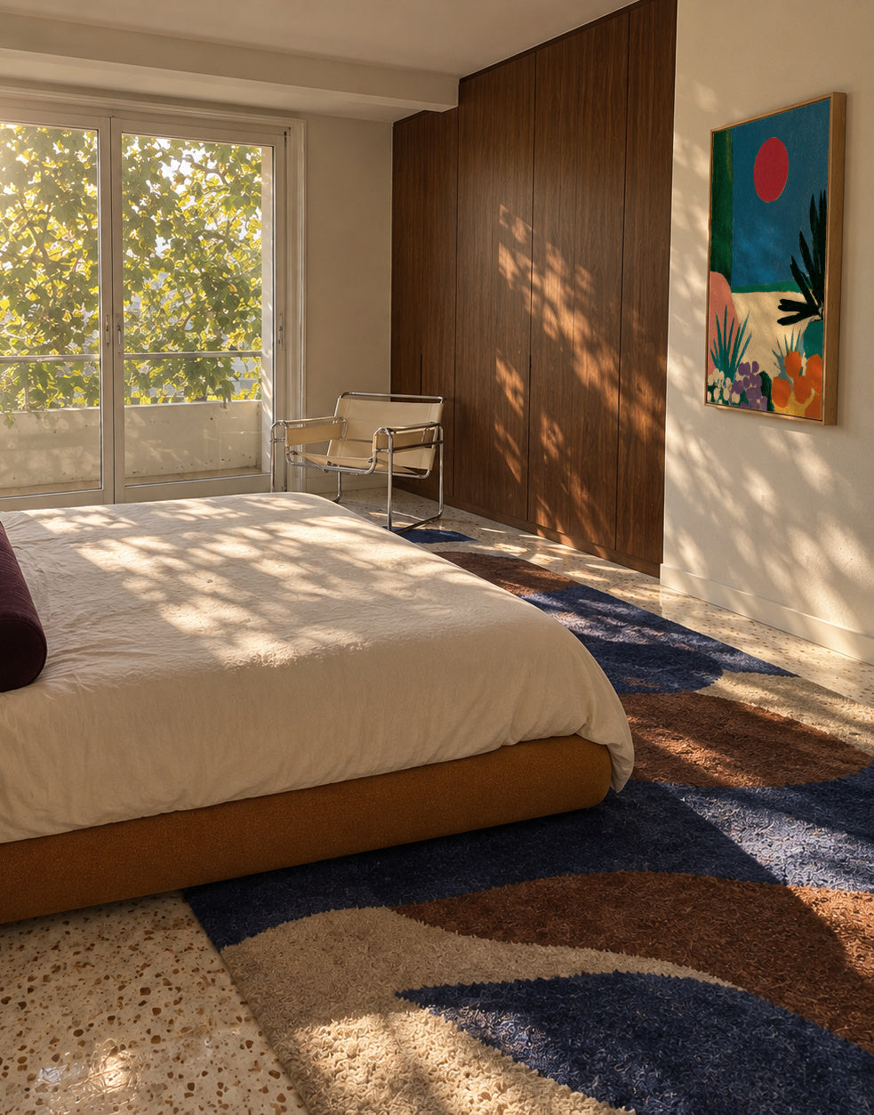 Red Moon Garden - Framed canvas in an interior