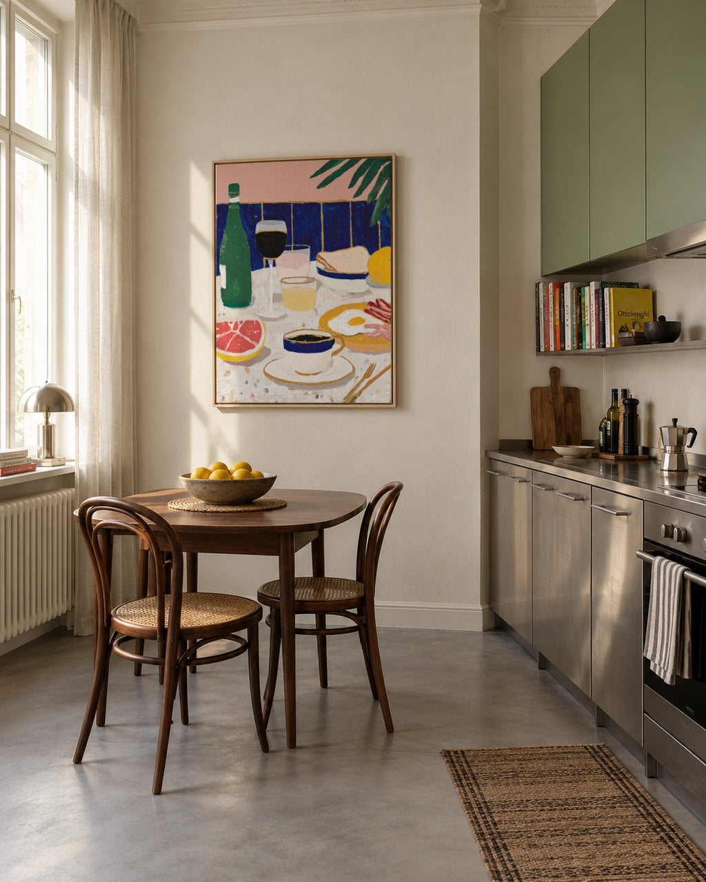 Aperitivo Table - Framed canvas in an interior
