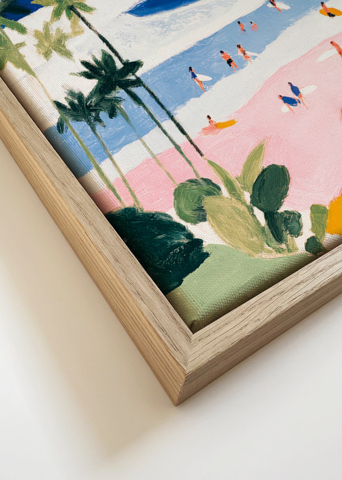 Landscape art: beach surf and palms