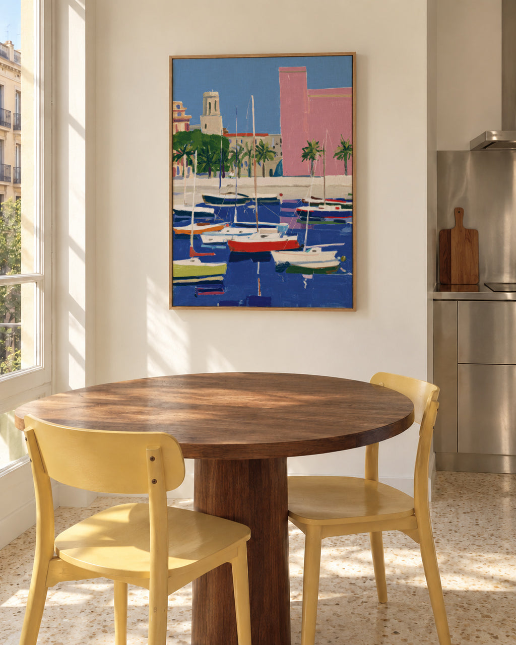 Marina Pastels - Framed canvas in an interior