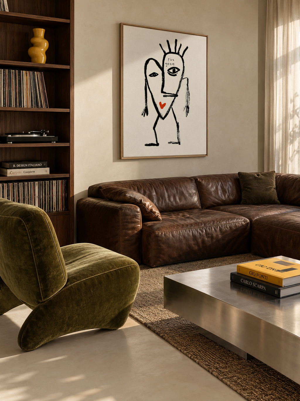 Abstract Face - Framed canvas in an interior