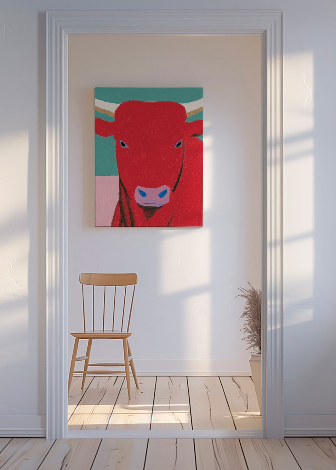 Bull portrait: bold painted study