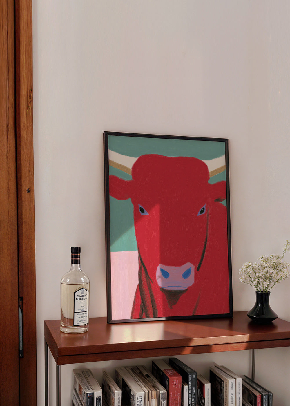 Red Bull Portrait - Framed poster in an interior