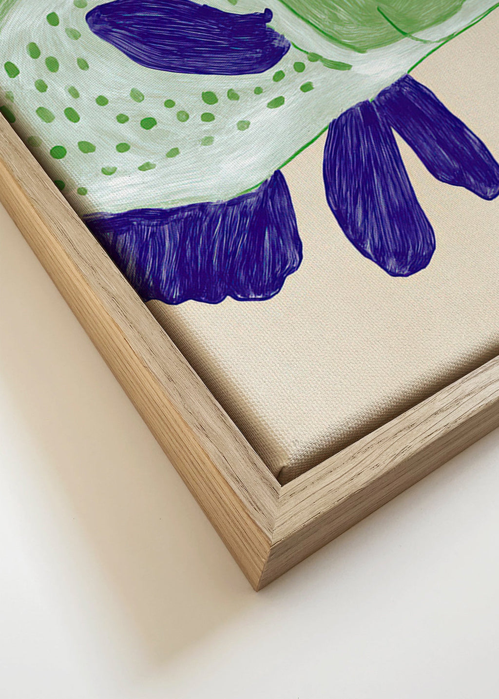 Fish print with green body and blue strokes