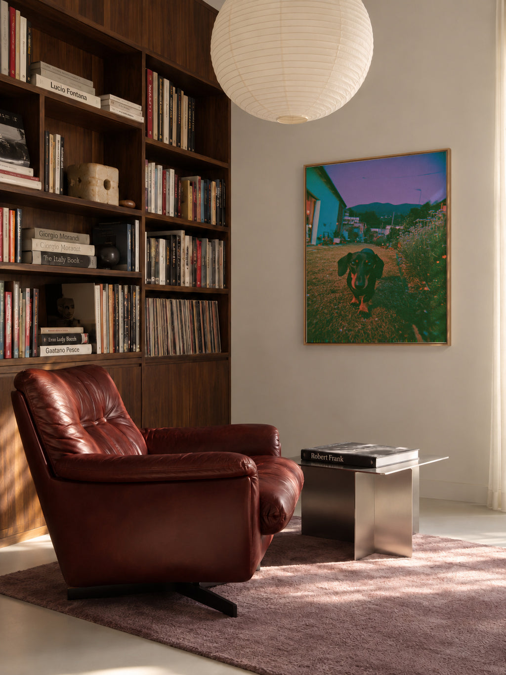 Dog at Dusk - Framed canvas in an interior