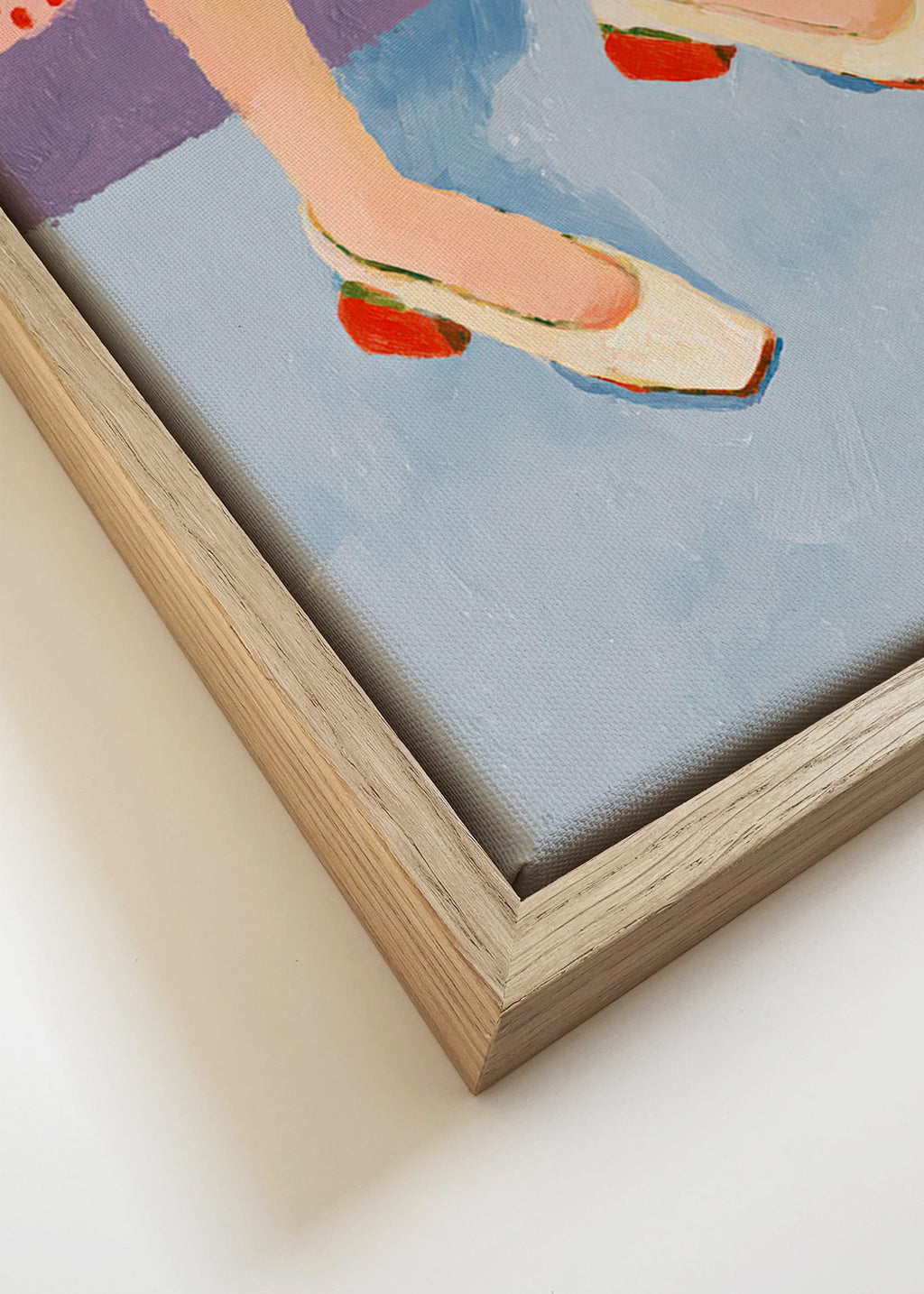 Red shoes illustration with patterned skirt