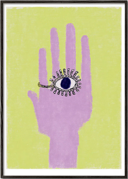 Hand illustration with eye on palm