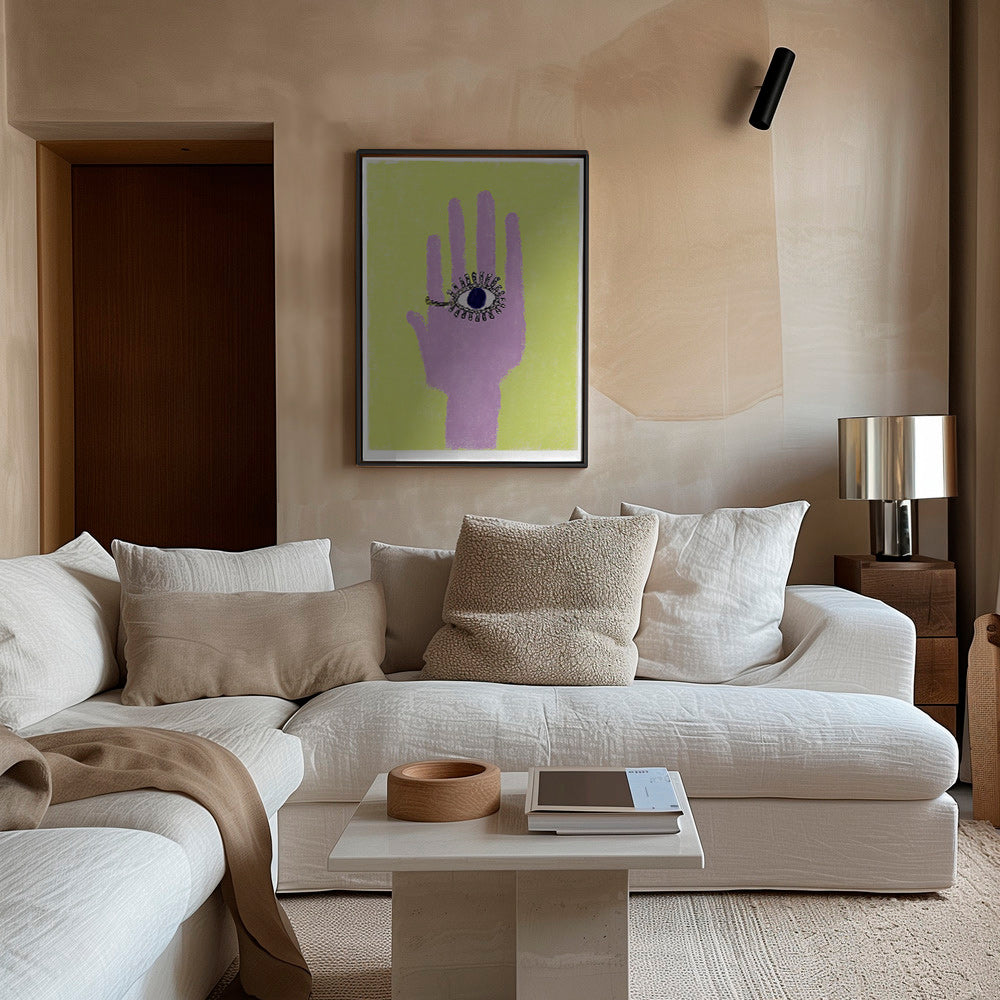 Hand illustration with eye on palm