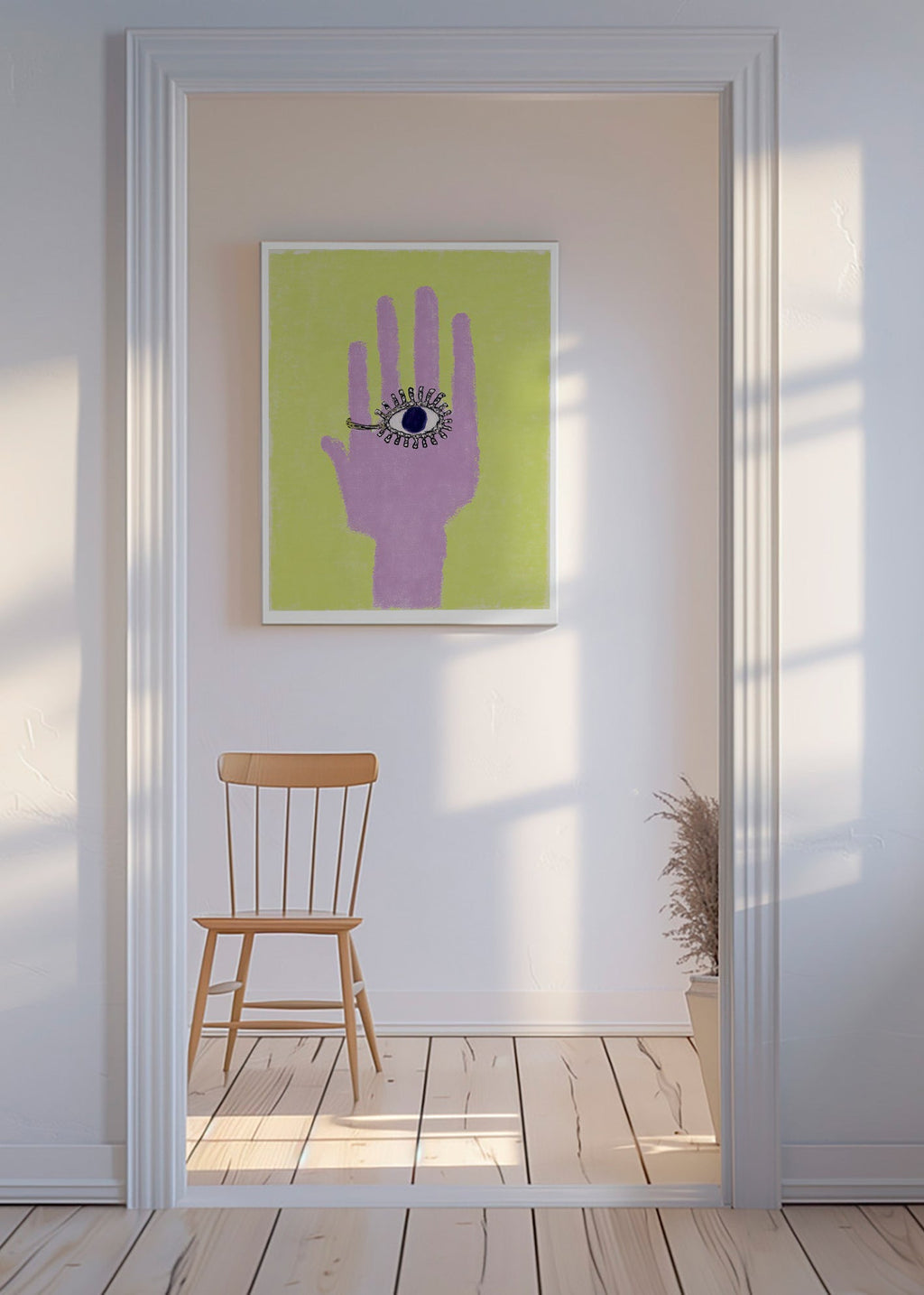 Hand illustration with eye on palm