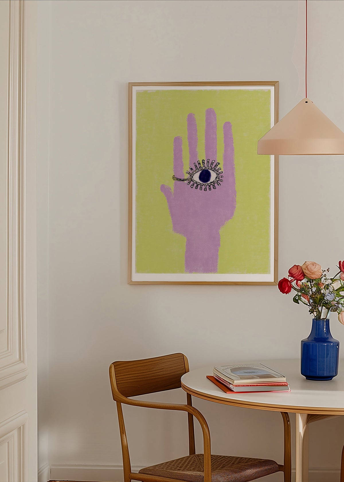 Hand illustration with eye on palm