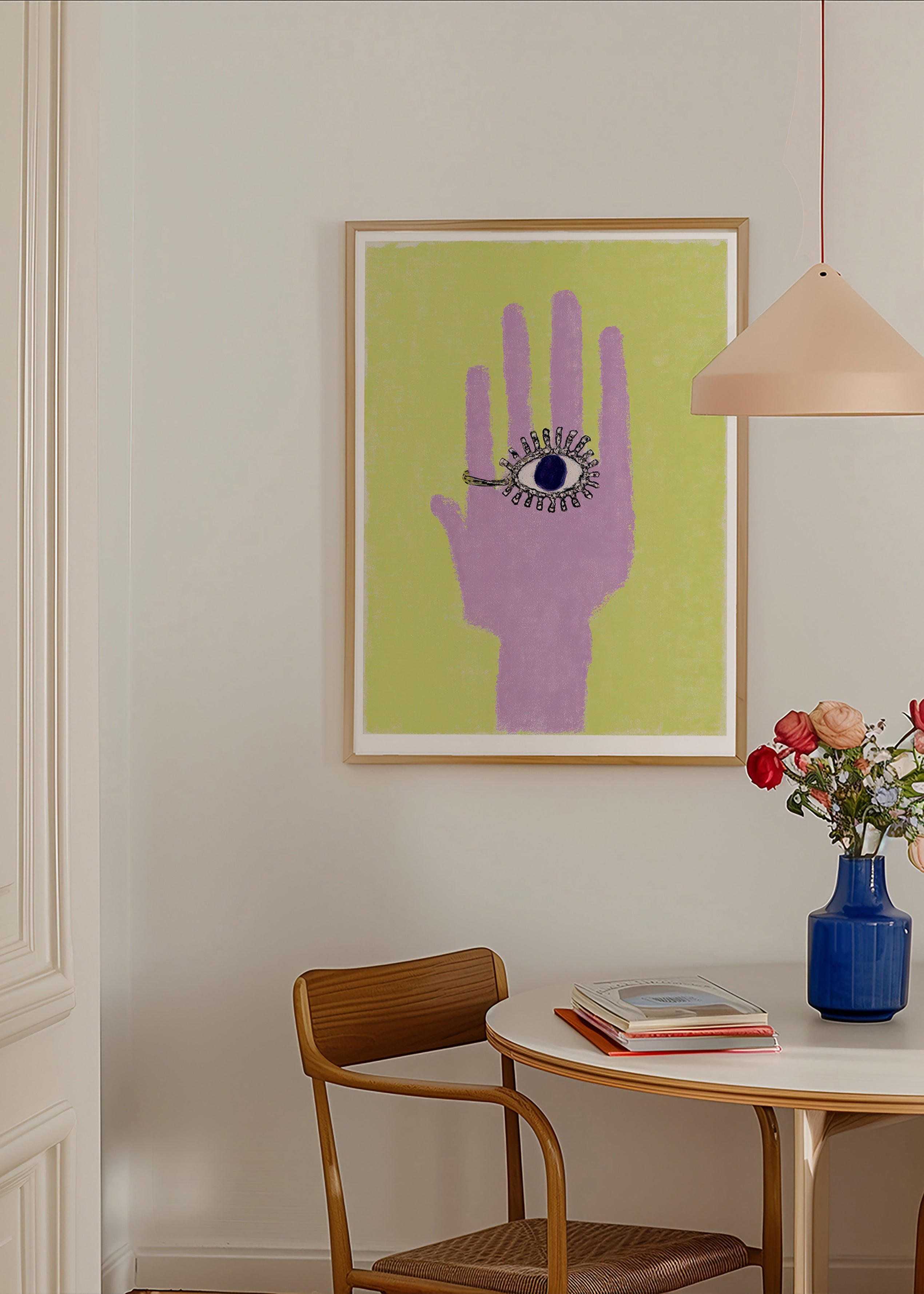 Hand illustration with eye on palm
