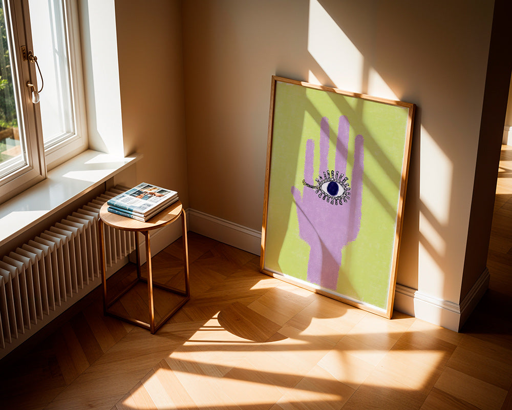Hand illustration with eye on palm