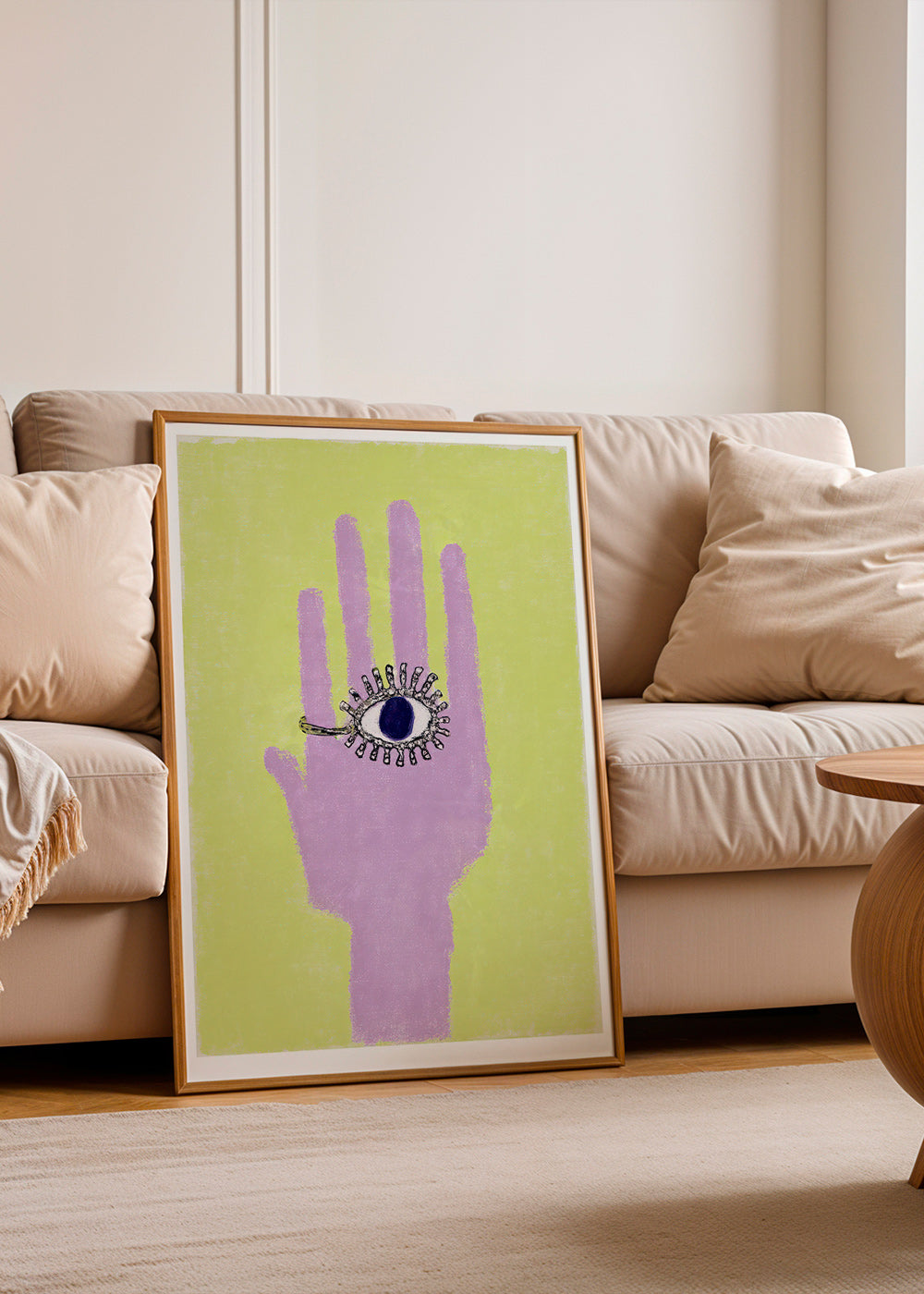 Hand illustration with eye on palm